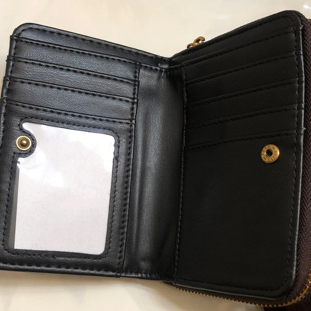 Steve Madden BJESS Brown Multi Faux Leather Croc Embossed ZA Wallet + Strap NWT